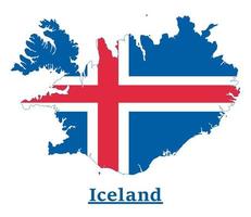 IJsland nationaal vlag kaart ontwerp, illustratie van IJsland land vlag binnen de kaart vector