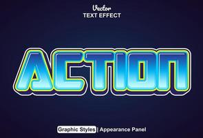 actie tekst effect met grafisch stijl en bewerkbaar. vector
