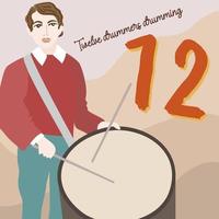 de twaalf dagen van kerstmis. twaalf dag. twaalf drummers drummen. vector