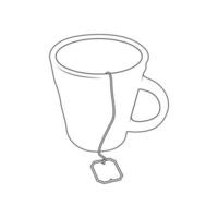 kop van thee schets icoon illustratie Aan wit achtergrond vector
