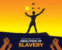 Internationale dag voor de afschaffing van slavernij. december 2. hand- met keten en achtergrond. sjabloon voor banier, kaart, poster. vector illustratie.