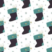 schattig Kerstmis geschenk sokken. winter festival naadloos patroon. vector