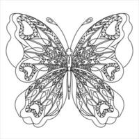 vlinder. kleur bladzijde in zentangle stijl. vector