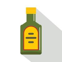 groen fles van whisky icoon, vlak stijl vector