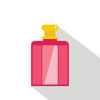 roze fles van vrouw parfum icoon, vlak stijl vector