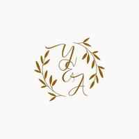 ya eerste bruiloft monogram logo vector