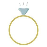 bruiloft ring icoon met een diamant. vector illustratie