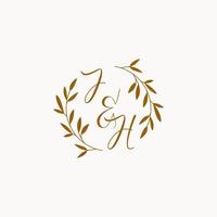 jh eerste bruiloft monogram logo vector
