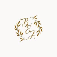 ba eerste bruiloft monogram logo vector