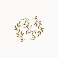 bs logo eerste huwelijksmonogram vector