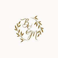 bm eerste bruiloft monogram logo vector