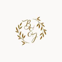 bj eerste bruiloft monogram logo vector