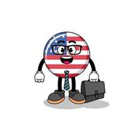 Verenigde staten vlag mascotte net zo een zakenman vector