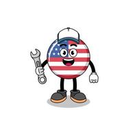 Verenigde staten vlag illustratie tekenfilm net zo een monteur vector