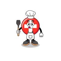 mascotte illustratie van Zwitserland chef vector