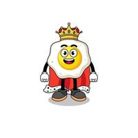 mascotte illustratie van gebakken ei koning vector