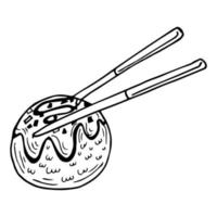 takoyaki en eetstokjes vector. vrij ruimte voor tekst. behang. Japan voedsel. vector