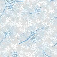 winter Woud naadloos patroon met pijnboom takken en kegels. groenblijvend bloemen Kerstmis vector illustratie. gravure hand getekend natuur achtergrond.