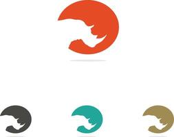 neushoorn logo, abstract dieren in het wild dier vector ontwerp