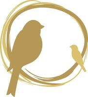 vogel nest vector logo ontwerp.