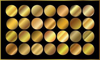 goud helling reeks achtergrond vector icoon structuur metalen illustratie voor kader, lint, banier, munt en label.