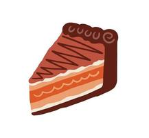 tiramisu chocola taart tekenfilm hand- getrokken ontwerp vector. dankzegging vakantie symbool. vector