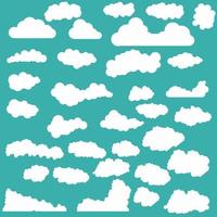 een reeks groep van wolk in vlak ontwerp vector