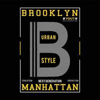 Brooklyn stedelijk stijl typografie ontwerp tee voor t-shirt afdrukken, vector illustratie