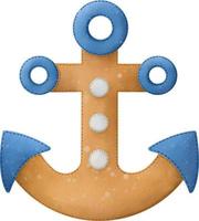 anker schip. schattig waterverf kinderen illustratie vector