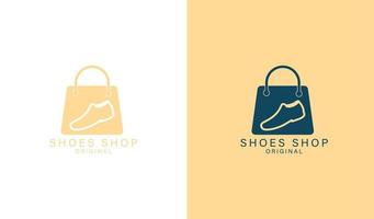 schoenen winkel logo sjabloon minimalistische ontwerp vector