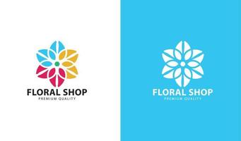 bloemen winkel logo sjabloon gemakkelijk ontwerp vector