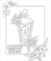 mardi gras kleur Pagina's met bloem vector