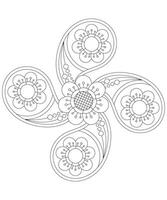 mehndi bloemen kleur bladzijde voor volwassen vector