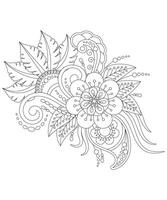 mehndi bloemen kleur bladzijde voor volwassen vector