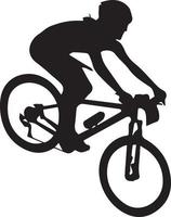 fiets icoon. fiets ras symbool. wielersport ras vlak icoon. fietser teken. weg fietser silhouet. sport- logo vector