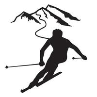 persoon rijden snowboarden. snowboarder in actie vector illustratie. extreem winter sport. snowboarden embleem. sport club logo. snowboarden apparatuur.