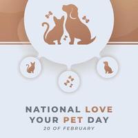 gelukkig nationaal liefde uw huisdier dag februari viering vector ontwerp illustratie. sjabloon voor achtergrond, poster, banier, reclame, groet kaart of afdrukken ontwerp element