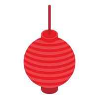 rood Chinese lantaarn icoon, isometrische stijl vector