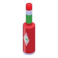 Mexicaans ketchup fles icoon, isometrische stijl vector