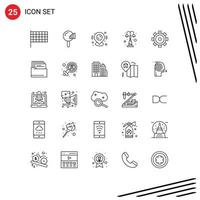 25 gebruiker koppel lijn pak van modern tekens en symbolen van gebouw straat kaart park licht bewerkbare vector ontwerp elementen