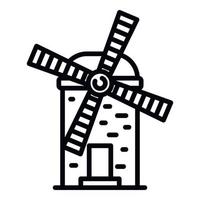 wind molen icoon, schets stijl vector