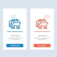 Afrika dier olifant Indisch blauw en rood downloaden en kopen nu web widget kaart sjabloon vector