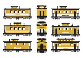 Caboose Pictogrammen Vector