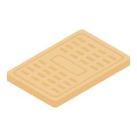 kraker biscuit icoon, isometrische stijl vector