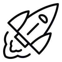 vliegend raket icoon, schets stijl vector