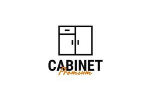 minimalistische kabinet deur logo ontwerp vector sjabloon illustratie