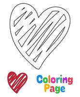 kleur bladzijde met hart voor kinderen vector