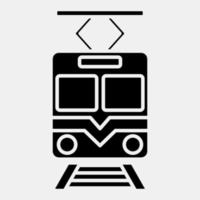 icoon trein. vervoer elementen. pictogrammen in glyph stijl. mooi zo voor afdrukken, affiches, logo, teken, advertentie, enz. vector