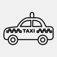 icoon taxi. vervoer elementen. pictogrammen in lijn stijl. mooi zo voor afdrukken, affiches, logo, teken, advertentie, enz. vector