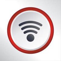 internet Wifi knop vlak icoon knop met rood helling cirkel vector ontwerp